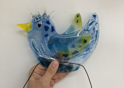Glashütte Annenwalde - Fusing-Tageskurs - blauer Vogel