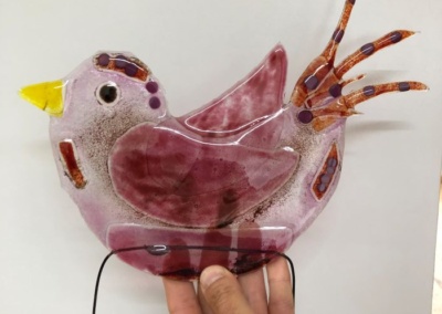Glashütte Annenwalde - Fusing-Tageskurs - rosa Vogel
